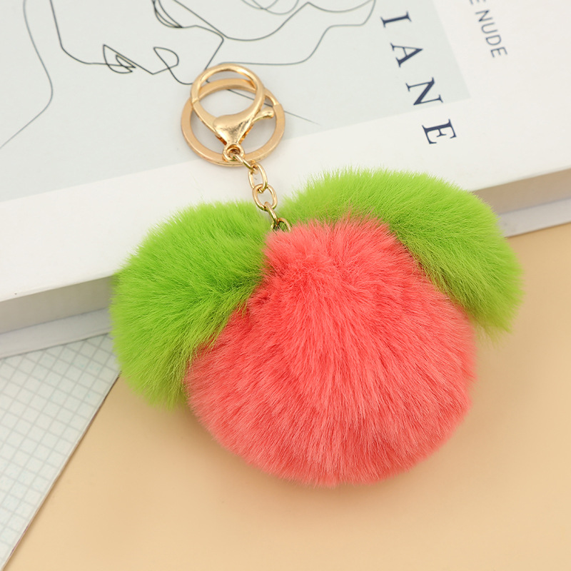 Factory Wholesale Creative Peach Plush Key Chain Car Key Ring Pendant Hair Ball Fruit Suitcase Ornaments Factory Wholesale Creative Peach Plush Key Chain Car Key Ring Pendant Hair Ball Fruit Suitcase Ornaments