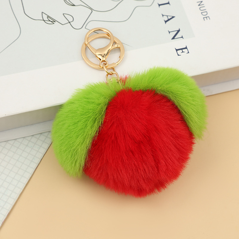 Factory Wholesale Creative Peach Plush Key Chain Car Key Ring Pendant Hair Ball Fruit Suitcase Ornaments Factory Wholesale Creative Peach Plush Key Chain Car Key Ring Pendant Hair Ball Fruit Suitcase Ornaments