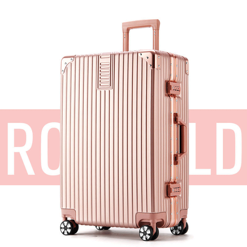 24-Inch Aluminium Frame Luggage Universal Wheel Suitcase Female Luggage Retro 20-Inch Ins Student Password Suitcase Wholesale