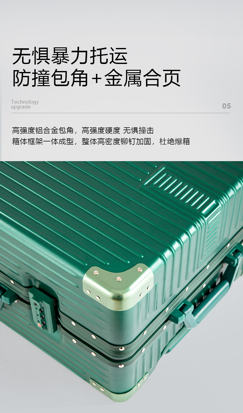 24-Inch Aluminium Frame Luggage Universal Wheel Suitcase Female Luggage Retro 20-Inch Ins Student Password Suitcase Wholesale 24-Inch Aluminium Frame Luggage Universal Wheel Suitcase Female Luggage Retro 20-Inch Ins Student Password Suitcase Wholesale