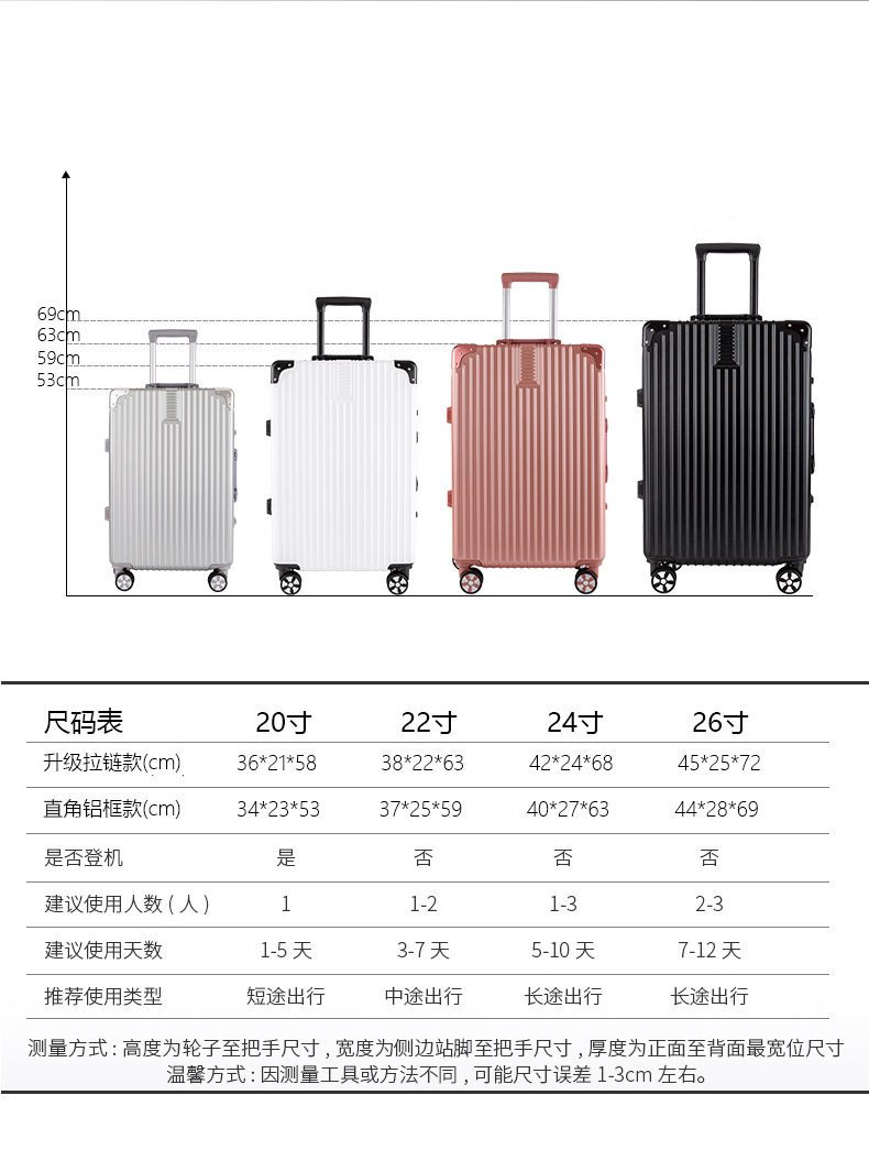 24-Inch Aluminium Frame Luggage Universal Wheel Suitcase Female Luggage Retro 20-Inch Ins Student Password Suitcase Wholesale 24-Inch Aluminium Frame Luggage Universal Wheel Suitcase Female Luggage Retro 20-Inch Ins Student Password Suitcase Wholesale