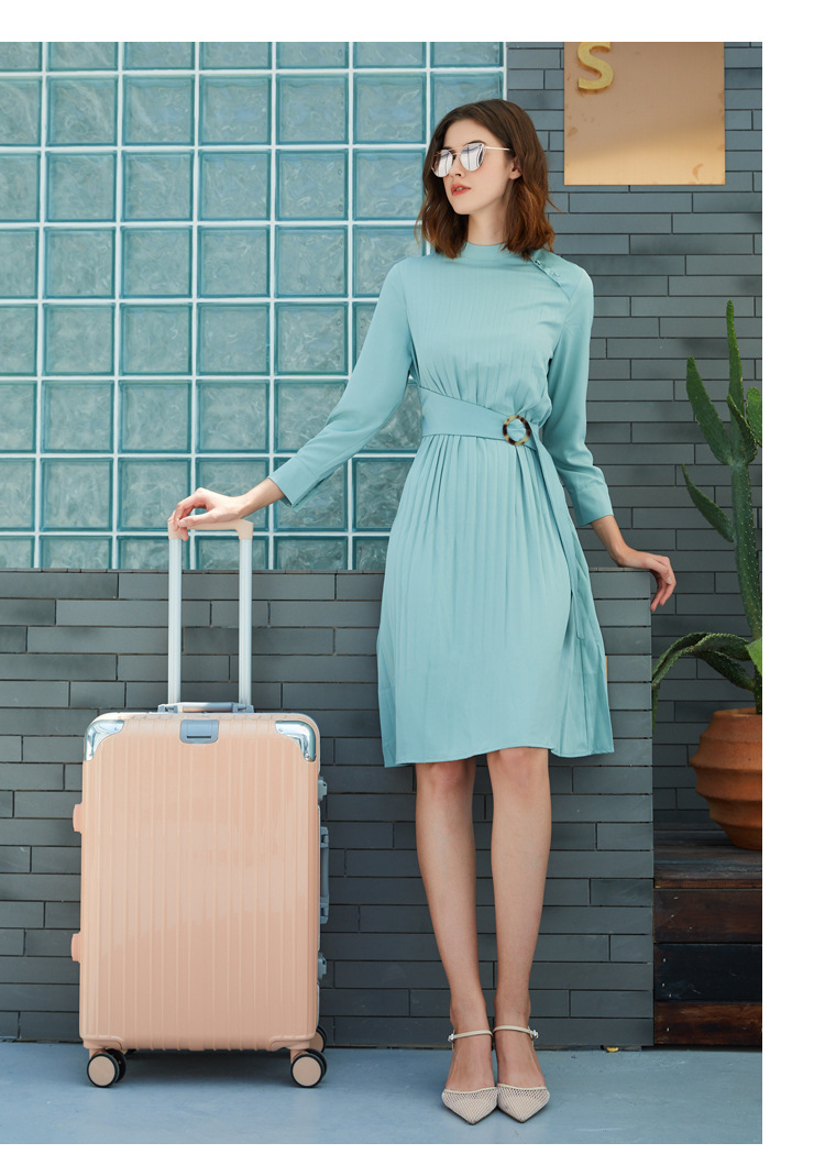 Suitcase Aluminum Frame Male and Female College Student Trolley Case Luggage Boarding Bag 20-Inch