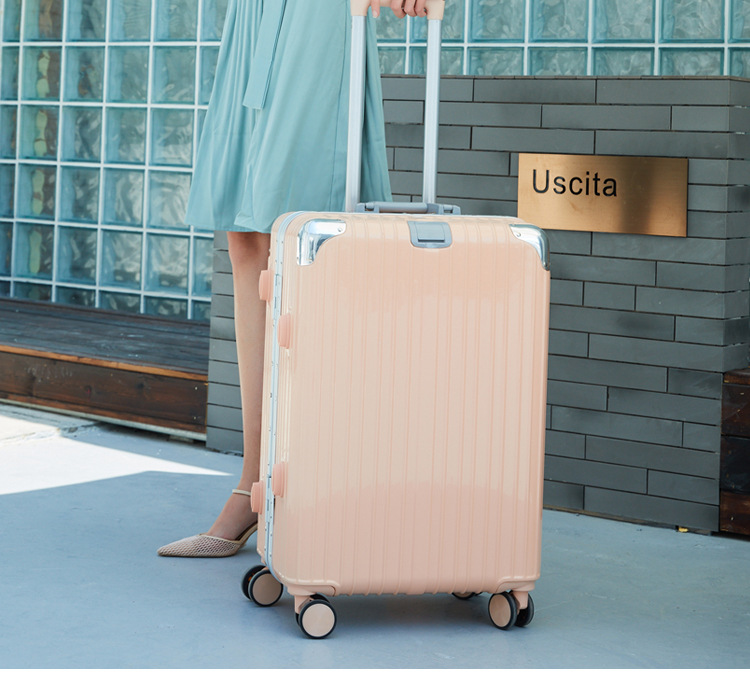 Suitcase Aluminum Frame Male and Female College Student Trolley Case Luggage Boarding Bag 20-Inch