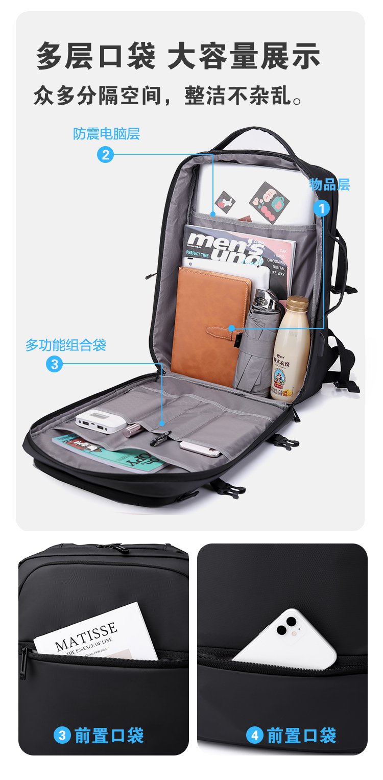 Luggage and Suitcase Computer Bag Schoolbag Sports Leisure Bag Quality Men's Bag Large Capacity Backpack