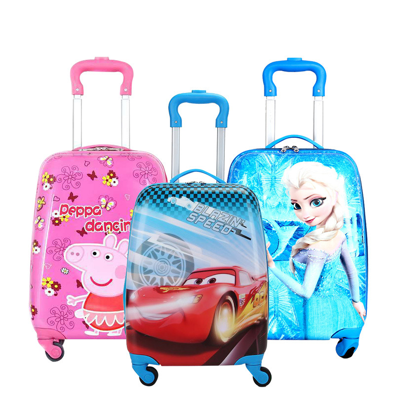 Factory Supply 18-Inch Children&#039;s Cartoon Trolley Case Luggage Gift Suitcase Set Square Four-Wheel Cartoon Suitcase