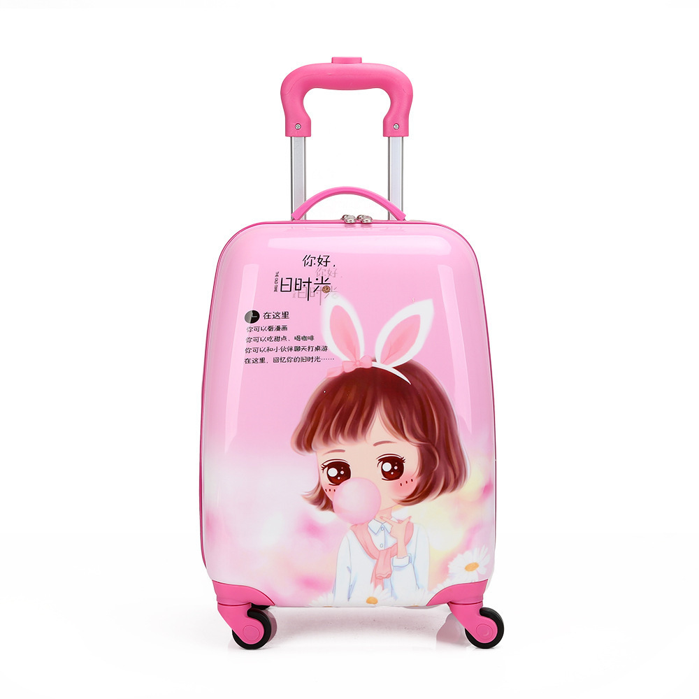 Factory Supply 18-Inch Children&#039;s Cartoon Trolley Case Luggage Gift Suitcase Set Square Four-Wheel Cartoon Suitcase