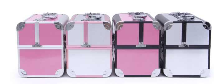 Fashion Korea aluminum cosmetic case lock button ladies suitcase bag