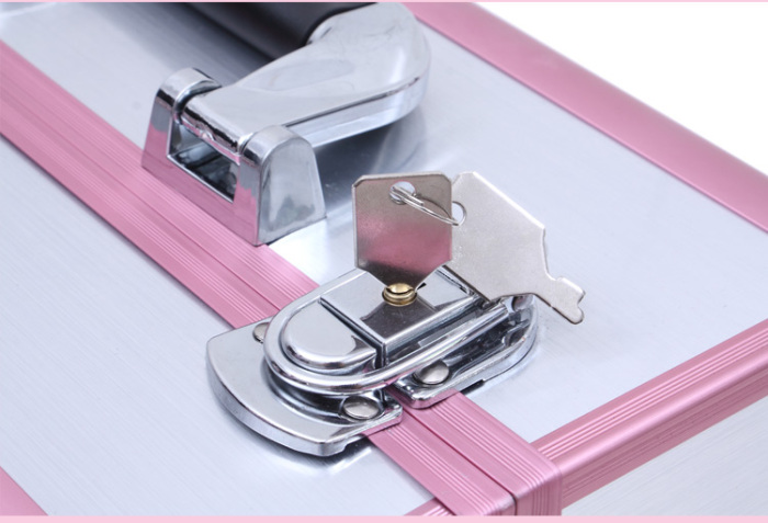 Fashion Korea aluminum cosmetic case lock button ladies suitcase bag