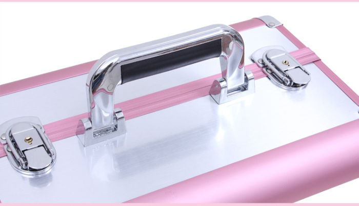 Fashion Korea aluminum cosmetic case lock button ladies suitcase bag