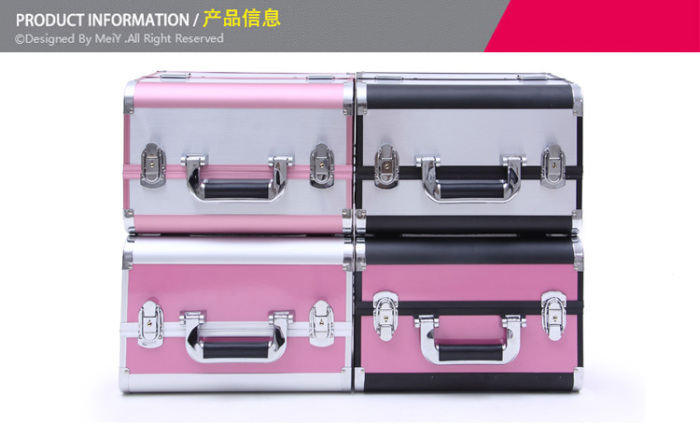Fashion Korea aluminum cosmetic case lock button ladies suitcase bag