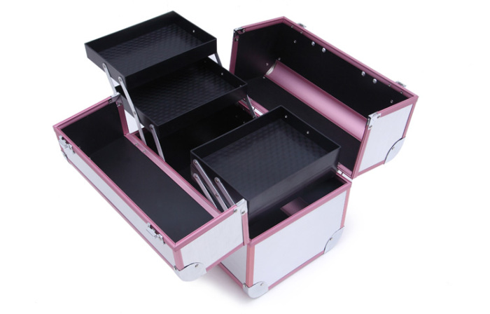 Fashion Korea aluminum cosmetic case lock button ladies suitcase bag