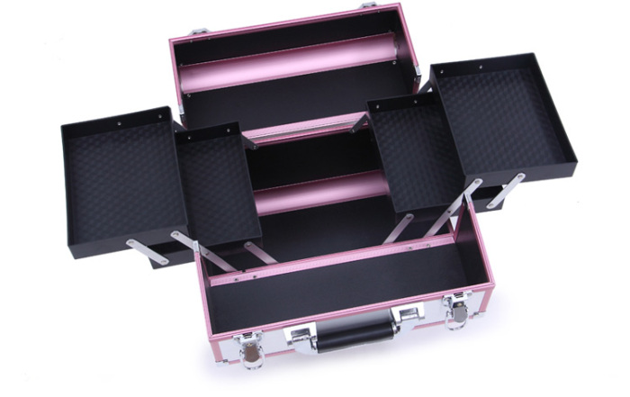 Fashion Korea aluminum cosmetic case lock button ladies suitcase bag