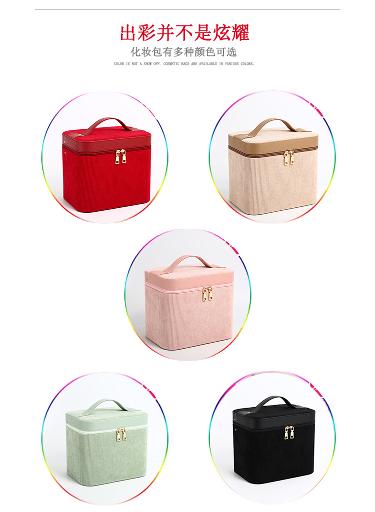 Korean Style Cosmetic Case Cosmetic Bag Travel Storage Suitcase Single Open Cosmetic Case Makeup Fixing Box Custom Wholesale