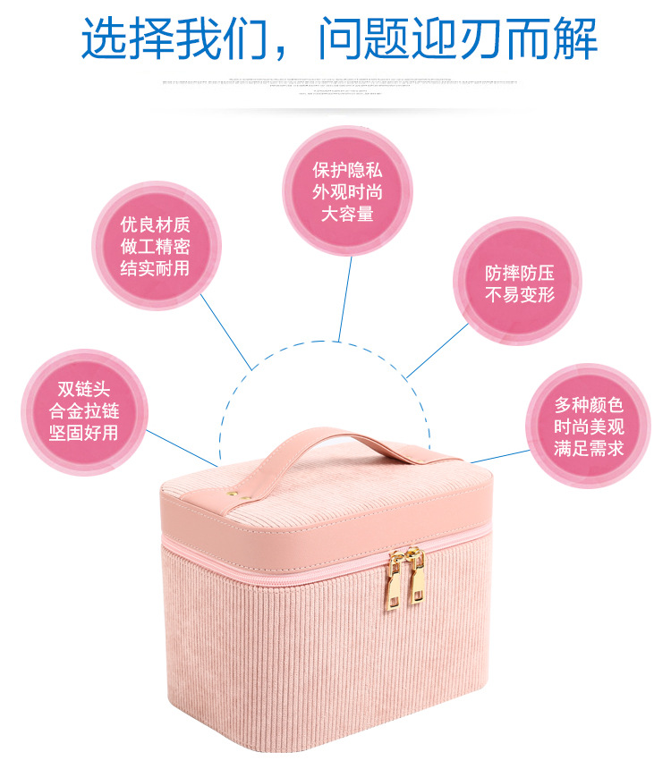 Korean Style Cosmetic Case Cosmetic Bag Travel Storage Suitcase Single Open Cosmetic Case Makeup Fixing Box Custom Wholesale
