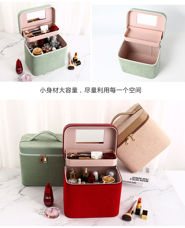 Korean Style Cosmetic Case Cosmetic Bag Travel Storage Suitcase Single Open Cosmetic Case Makeup Fixing Box Custom Wholesale