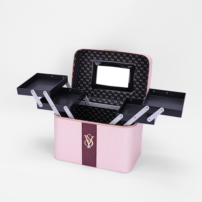 Cross-Border Korean-Style Simple Double-Open Cosmetic Case Multi-Functional Large Capacity Storage Box Korean-Style Cosmetic Bag Suitcase