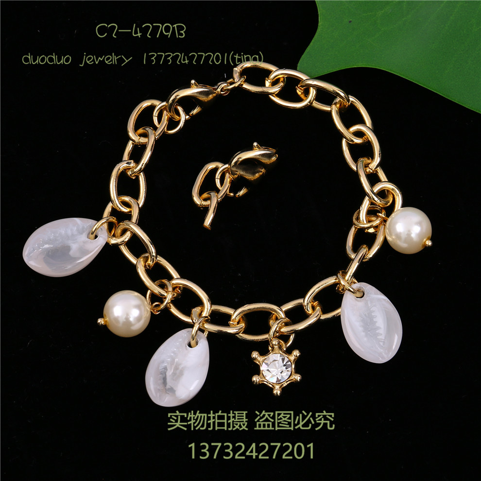A Lot of Ornament Natural Stone Bracelet Simple Wild Alloy Thick Straps Bracelet Girls Fashion Ornament