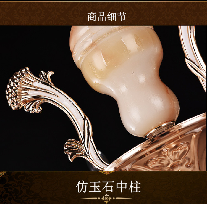 Factory direct European zinc alloy candle crystal chandelier LED living room duplex building jade stone chandelier Factory direct European zinc alloy candle crystal chandelier LED living room duplex building jade stone chandelier