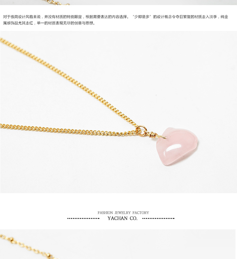 Elegant Jewelry European and American Personalized Simple Style Natural Stone Necklace Women's Metal Leaf Multi-Layer Alloy Women's Necklace