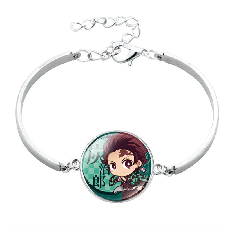 Kimetsu No Yaiba Time Stone Alloy Bangle Bracelet Japanese Classic Anime Peripheral Small Commodity Bracelet Wholesale