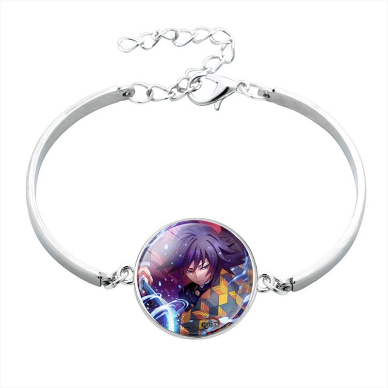Kimetsu No Yaiba Time Stone Alloy Bangle Bracelet Japanese Classic Anime Peripheral Small Commodity Bracelet Wholesale