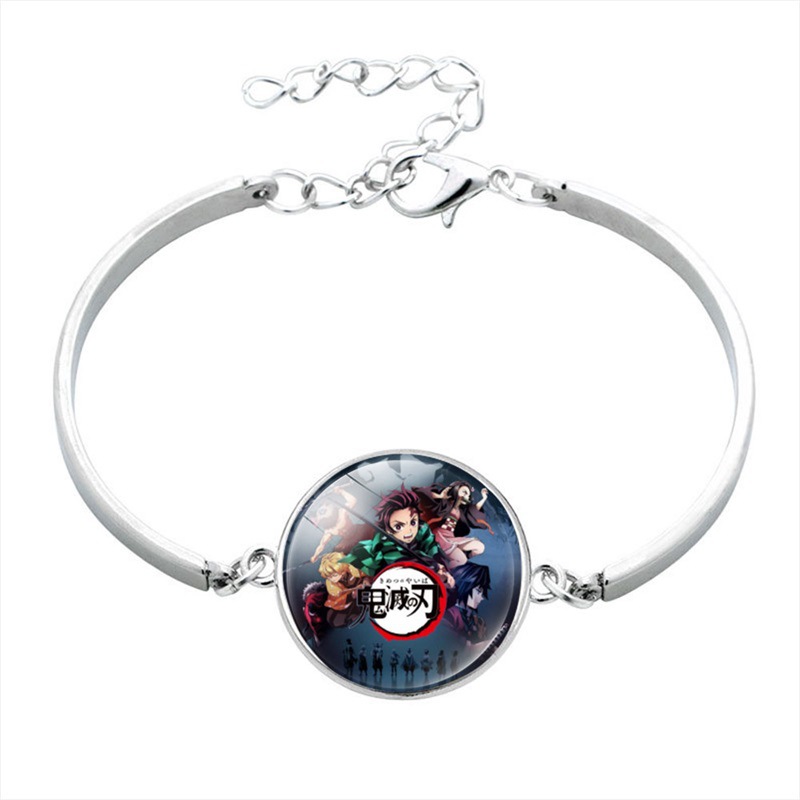 Kimetsu No Yaiba Time Stone Alloy Bangle Bracelet Japanese Classic Anime Peripheral Small Commodity Bracelet Wholesale