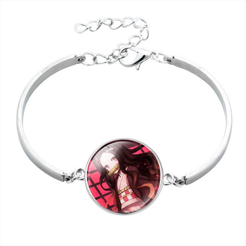 Kimetsu No Yaiba Time Stone Alloy Bangle Bracelet Japanese Classic Anime Peripheral Small Commodity Bracelet Wholesale
