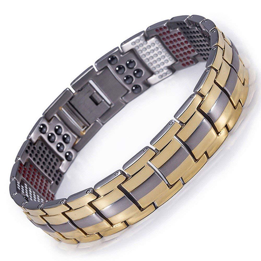 Pure Titanium Alloy Bracelet Wholesale Factory European and American 591 Elements Four-in-One Negative Ion Magnetic Germanium Stone Bracelet Men