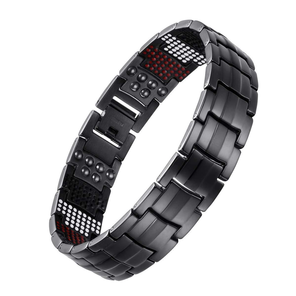 Pure Titanium Alloy Bracelet Wholesale Factory European and American 591 Elements Four-in-One Negative Ion Magnetic Germanium Stone Bracelet Men