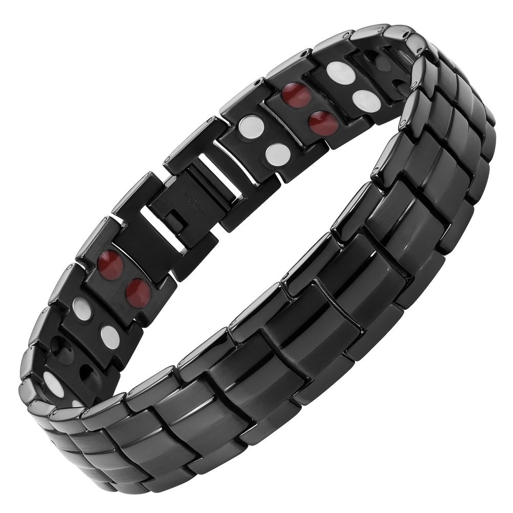 Pure Titanium Alloy Bracelet Wholesale Factory European and American 591 Elements Four-in-One Negative Ion Magnetic Germanium Stone Bracelet Men