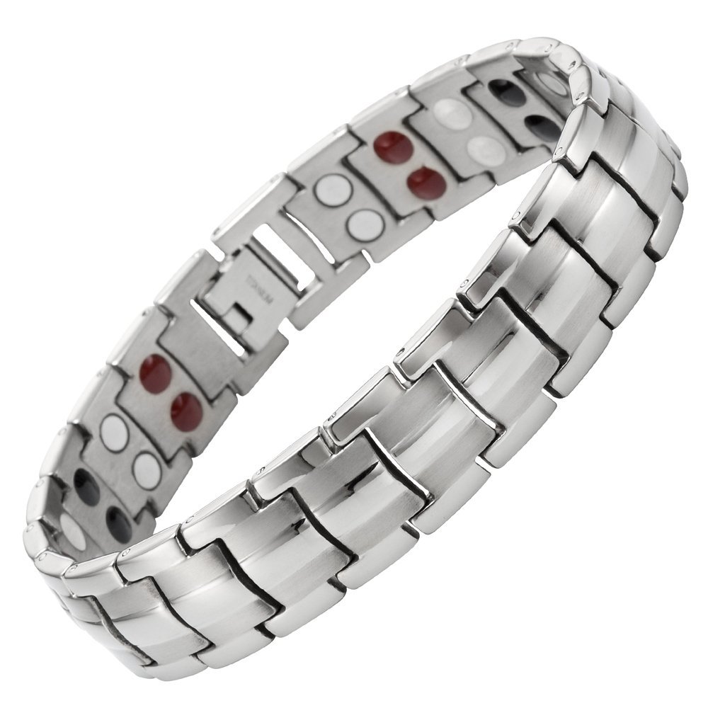 Pure Titanium Alloy Bracelet Wholesale Factory European and American 591 Elements Four-in-One Negative Ion Magnetic Germanium Stone Bracelet Men