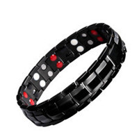 Pure Titanium Alloy Bracelet Wholesale Factory European and American 591 Elements Four-in-One Negative Ion Magnetic Germanium Stone Bracelet Men