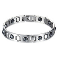 Pure Titanium Alloy Bracelet Wholesale Factory European and American 591 Elements Four-in-One Negative Ion Magnetic Germanium Stone Bracelet Men