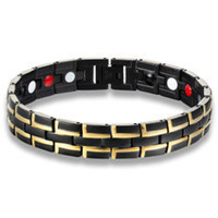 Pure Titanium Alloy Bracelet Wholesale Factory European and American 591 Elements Four-in-One Negative Ion Magnetic Germanium Stone Bracelet Men