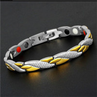 Pure Titanium Alloy Bracelet Wholesale Factory European and American 591 Elements Four-in-One Negative Ion Magnetic Germanium Stone Bracelet Men