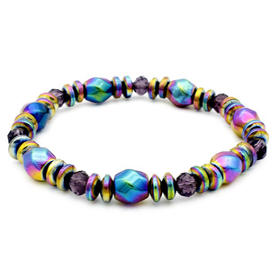 2020 Cross-Border Seven-Pulse Wheel Alloy Ornament Volcanic Rock Aromatherapy Beaded Bracelet Stone Yoga Bracelet