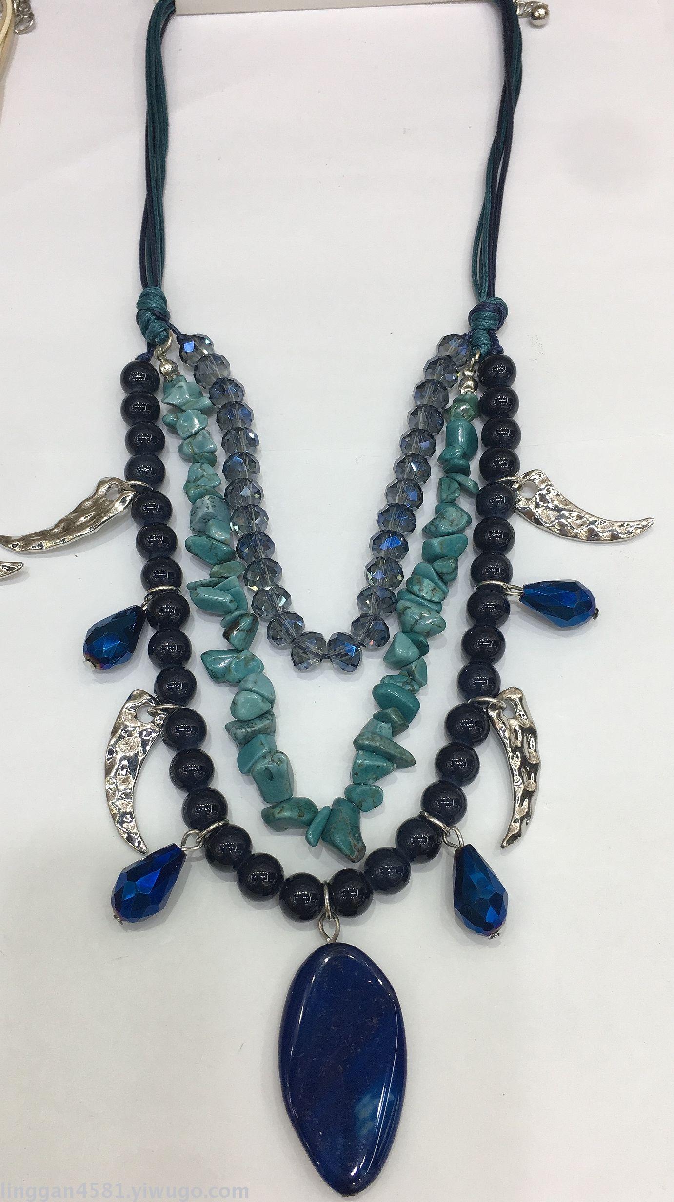 Stone Crystal Agate Alloy multi-sweater Chain Amazon Aliexpress cross-border e-Commerce Products