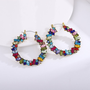 Foreign Trade Retro Moon Alloy Sweater Chain European and American Style Jewelry Natural Stone Crystal Necklace for Women Amazon Ornament