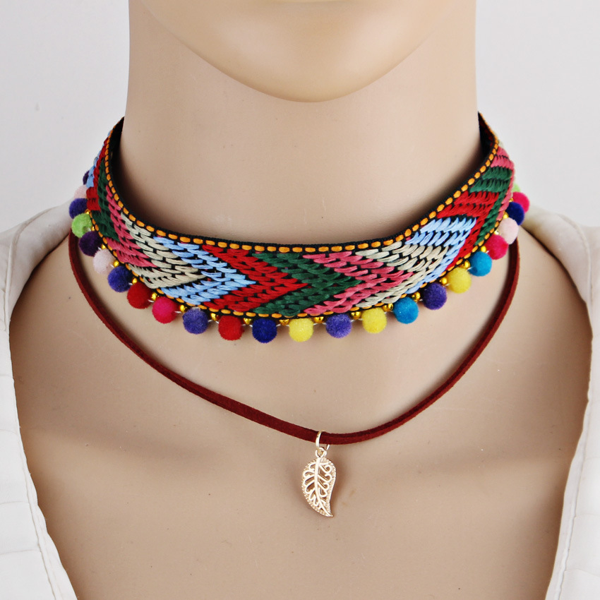 Harajuku choker choker multi-layer neckband collarbone chain colored lace neckband for women