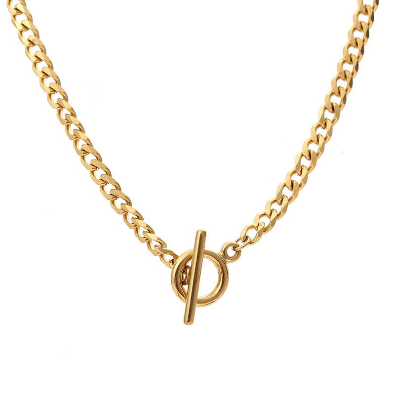 New Fashion Simple Titanium Steel Necklaces OT Buckle without Pendants Necklace Choker Women&#039;s Jewelry Factory Wholesale