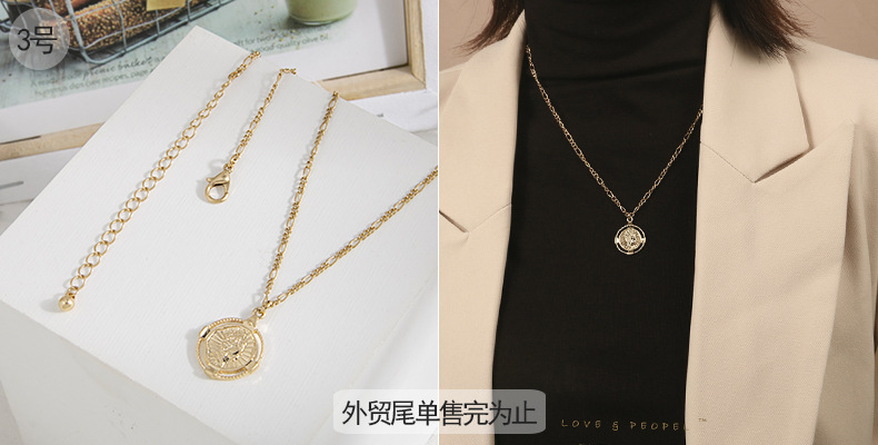 European and American Foreign Trade Retro Necklace for Women Ins Cold Style Simple Clavicle Chain Instafamous Design Sense Choker Wholesale European and American Foreign Trade Retro Necklace for Women Ins Cold Style Simple Clavicle Chain Instafamous Design Sense Choker Wholesale