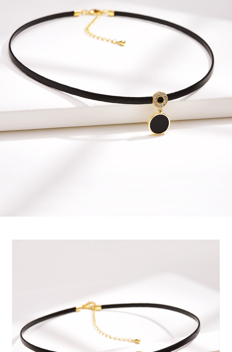 Korean Style Choker Neck Necklace Female Clavicle Chain Short Neckband Black Dark Series Internet Celebrity Decorative Necklace Tide