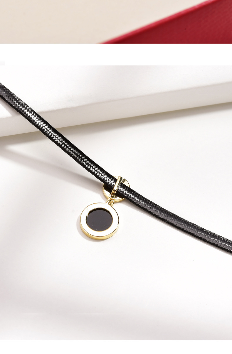 Korean Style Choker Neck Necklace Female Clavicle Chain Short Neckband Black Dark Series Internet Celebrity Decorative Necklace Tide