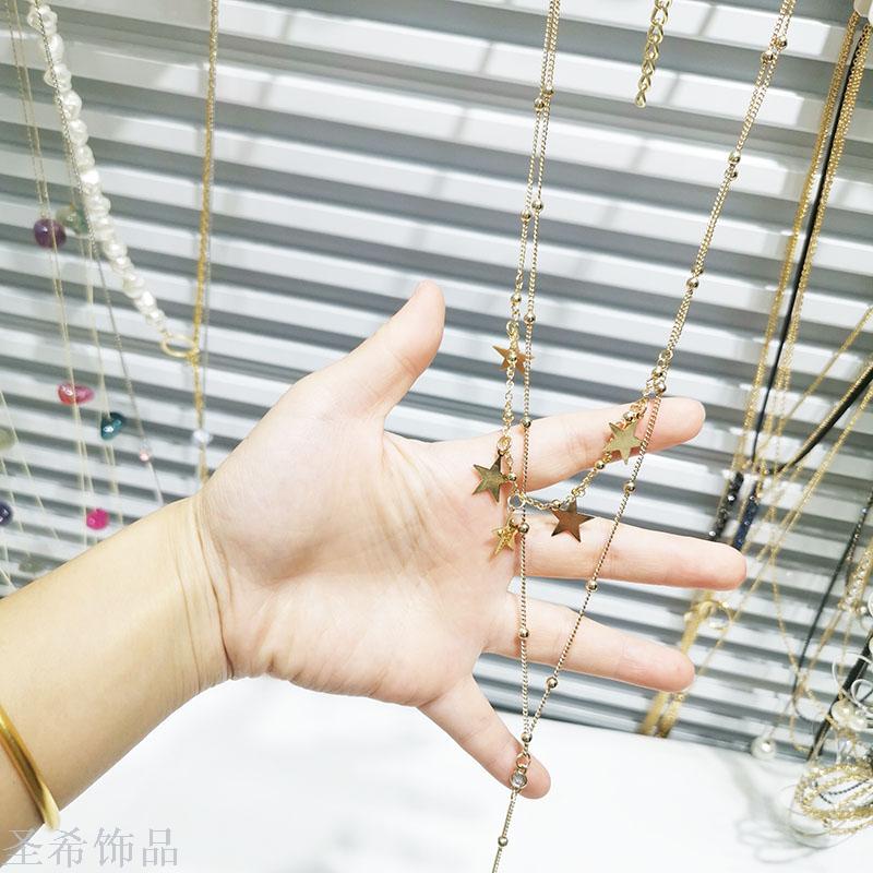 Double layer sweater chain simple clavicle chain \"women 's long style multi - layer neck chain jewelry choker 100 collocation act the role of Double layer necklace