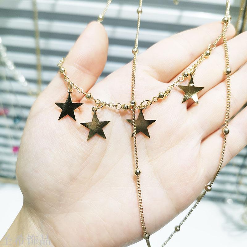 Double layer sweater chain simple clavicle chain \"women 's long style multi - layer neck chain jewelry choker 100 collocation act the role of Double layer necklace