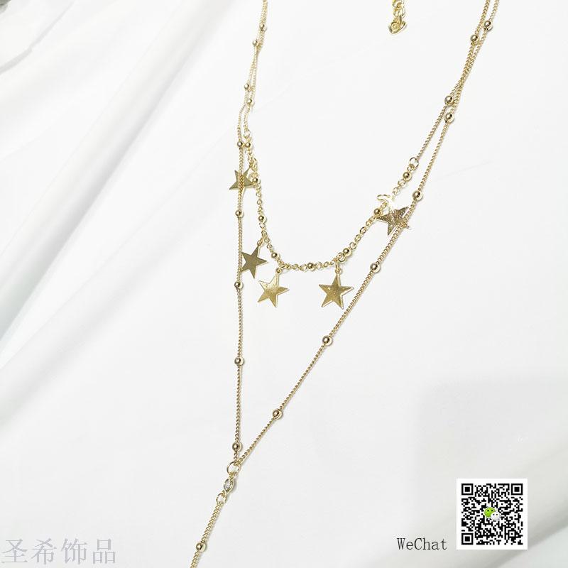 Double layer sweater chain simple clavicle chain \"women 's long style multi - layer neck chain jewelry choker 100 collocation act the role of Double layer necklace