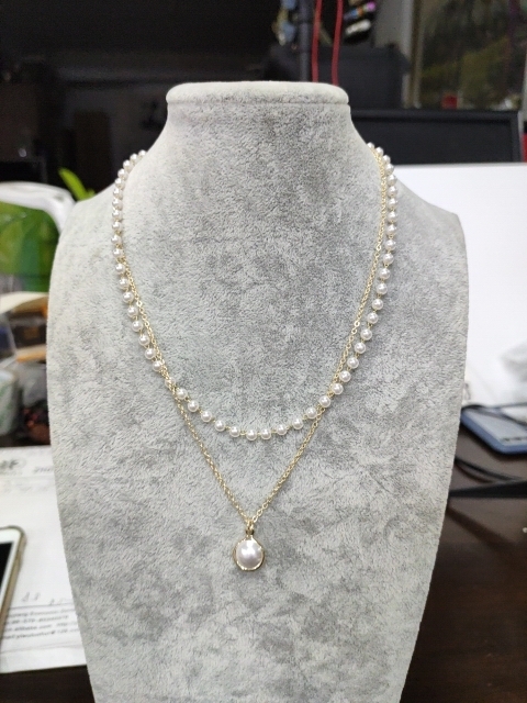 Double pearl Collarbone necklace Choker choker necklace with simple and short neck
