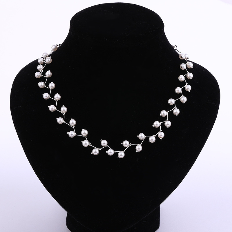 Foreign trade exaggerated wave pearl necklace Korean version simple clavicle choker necklaces jewelry alloy collar manufacturers wholesale Foreign trade exaggerated wave pearl necklace Korean version simple clavicle choker necklaces jewelry alloy collar manufacturers wholesale