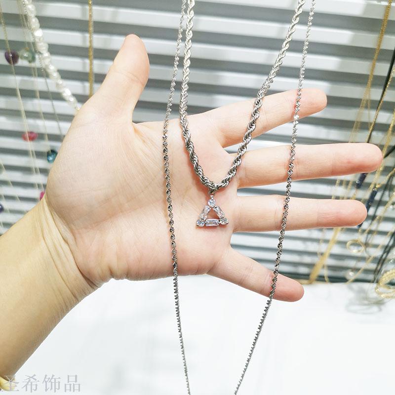 The Original double - layer sweater chain simple zircon \"women 's long style multi - layer sweater chain jewelry choker 100 collocation decoration sweater chain