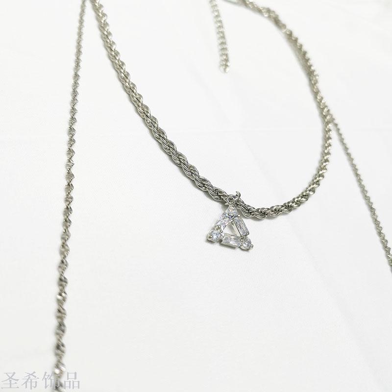 The Original double - layer sweater chain simple zircon \"women 's long style multi - layer sweater chain jewelry choker 100 collocation decoration sweater chain